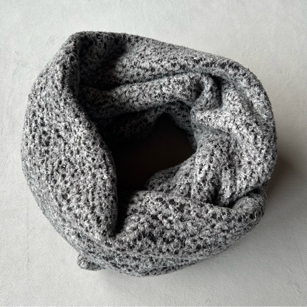 Free People ~ Infinity Sherpa Scarf ~ Grey Black Mix